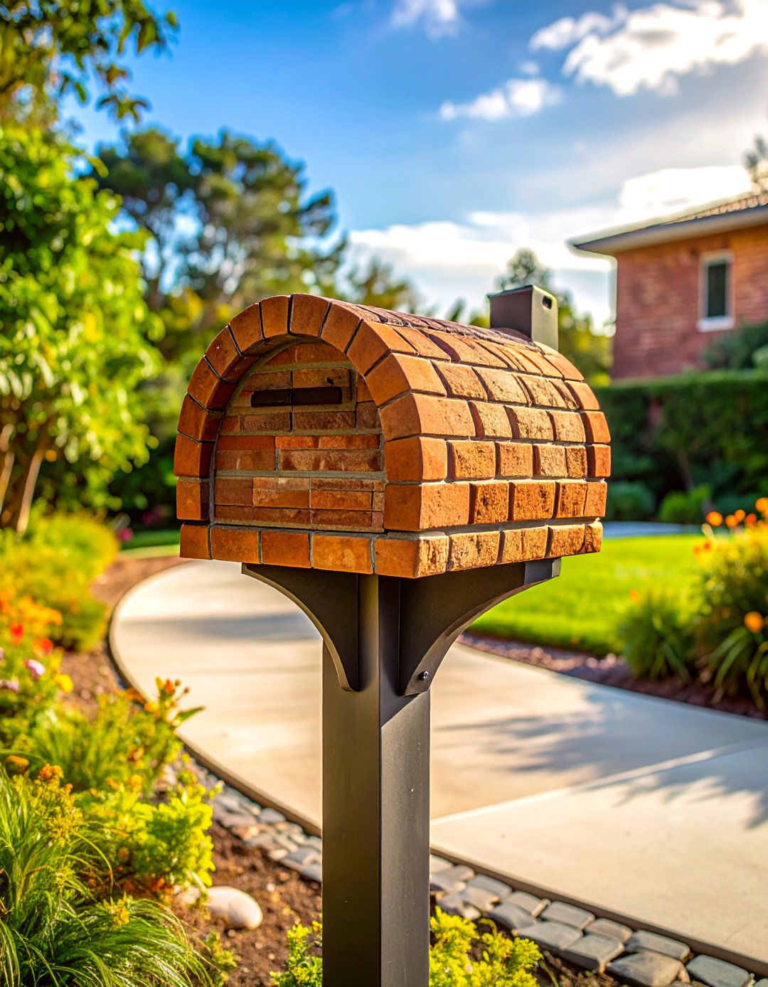 Curved Brick Mailbox Design - 30 Brick Mailbox Ideas to Elevate Your Curb Appeal