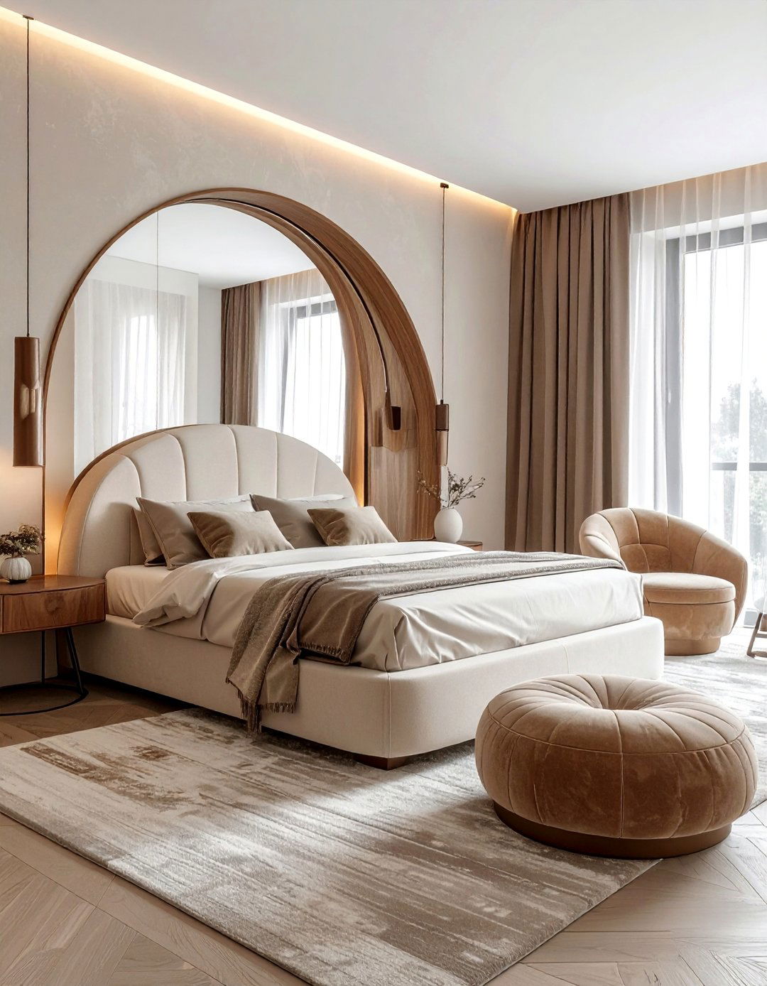 Curved Furniture Elements - 30 Bedroom Decor Ideas to Transform Your Space