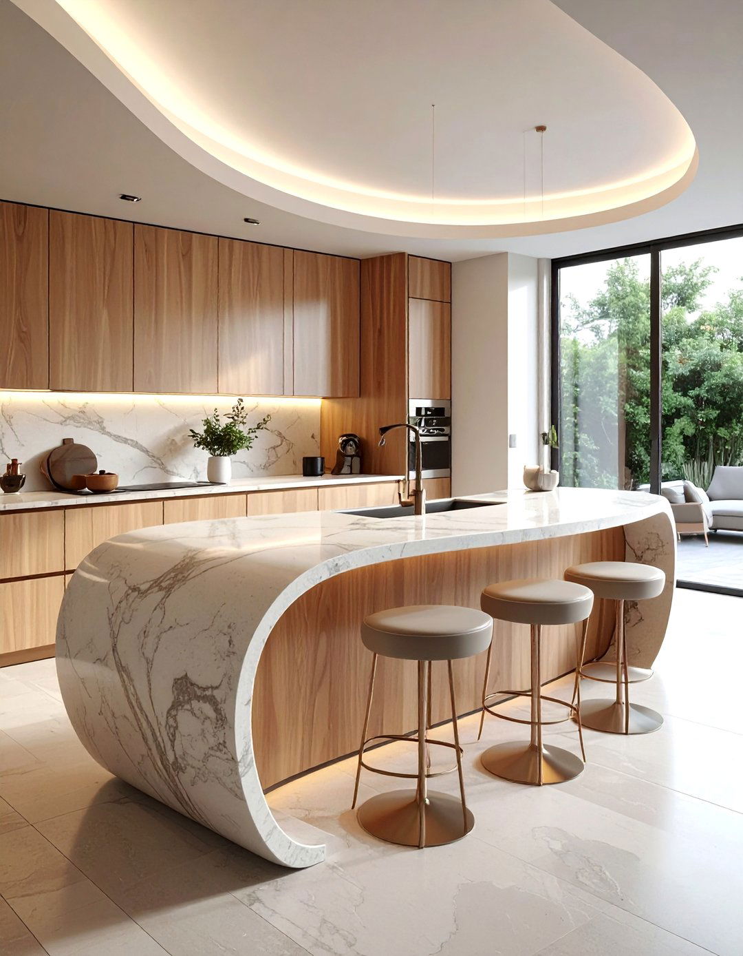 Curved Kitchen Island Design - 20 Luxury Kitchen Island Ideas for a Stunning Space