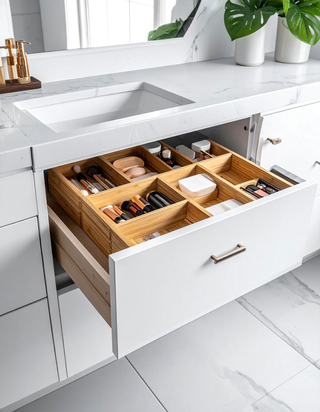 Custom Drawer Organizer Systems - 25 Bathroom Cabinet Ideas for Stylish Storage Solutions