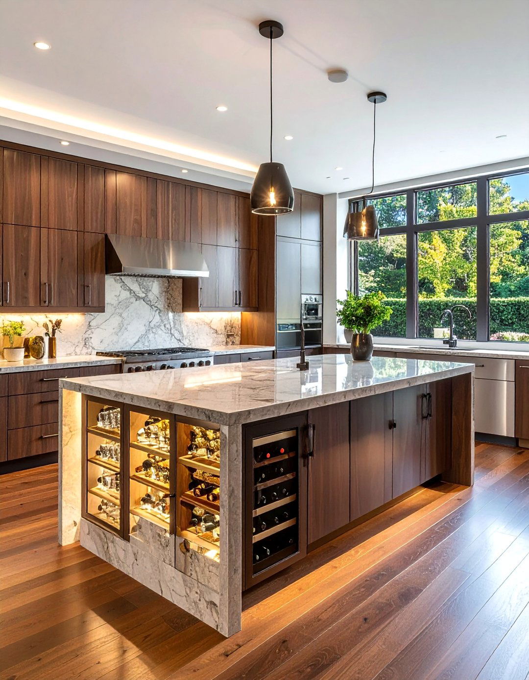 Custom Kitchen Island with Wine Storage - 20 Luxury Kitchen Island Ideas for a Stunning Space