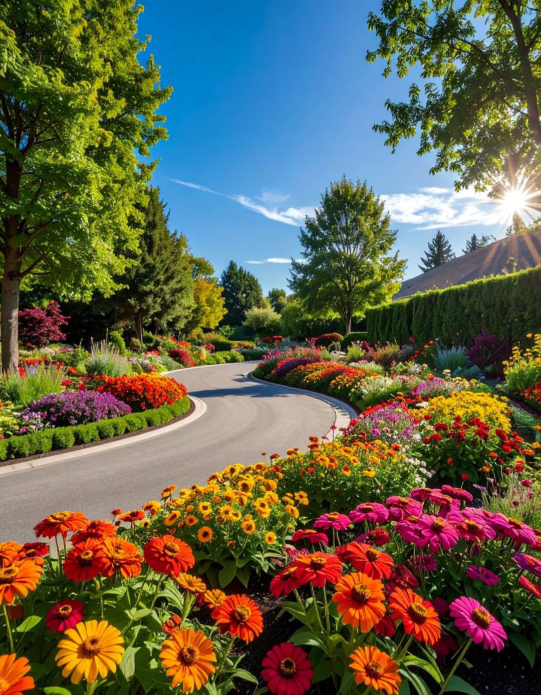Cutting Garden Productivity - 30 Circular Driveway Landscaping Ideas for Your Home