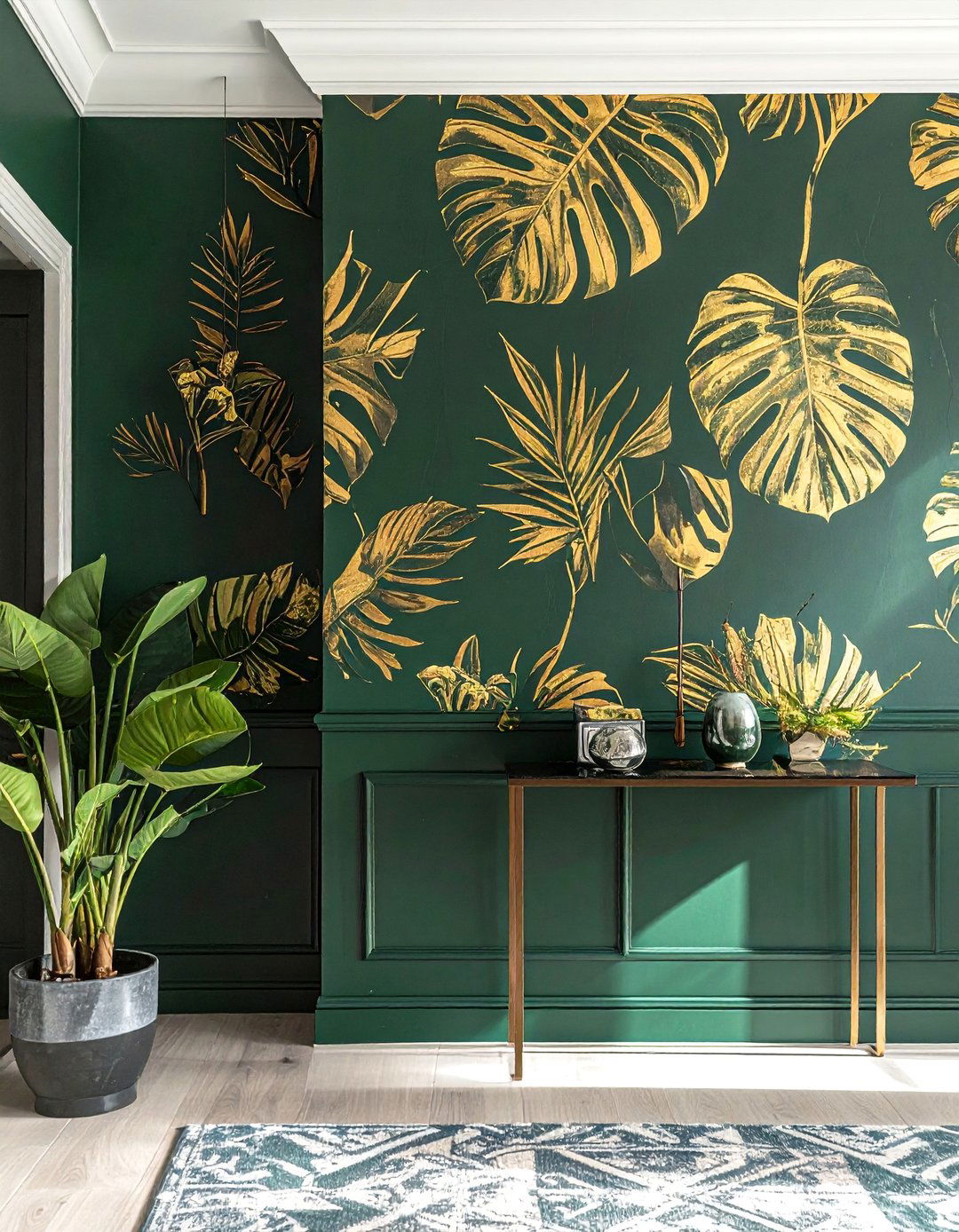 Dark Green Wallpaper Accent Wall - 40 Dark Green Accent Wall Ideas for Bold Spaces