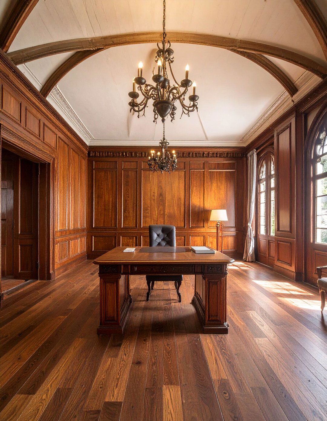 Dark Hardwood Flooring and Paneling - 25 Gothic Castle Ideas for a Dramatic and Unique Home