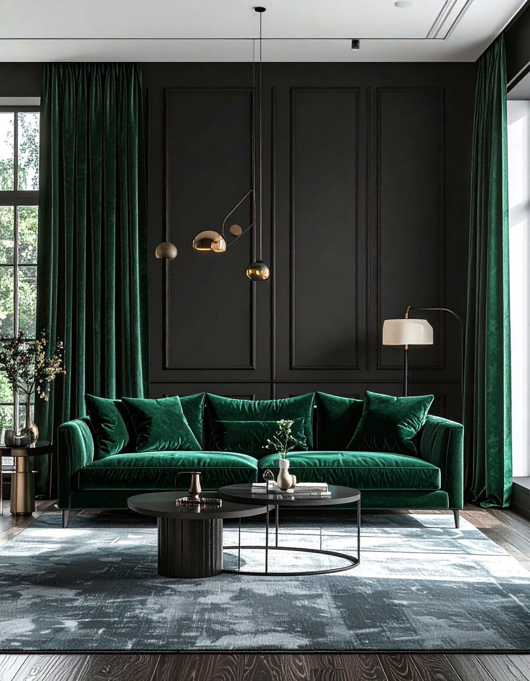 Dark Living Room Styled with Moody Curtains - 30 Dark Living Room Ideas for a Moody Aesthetic