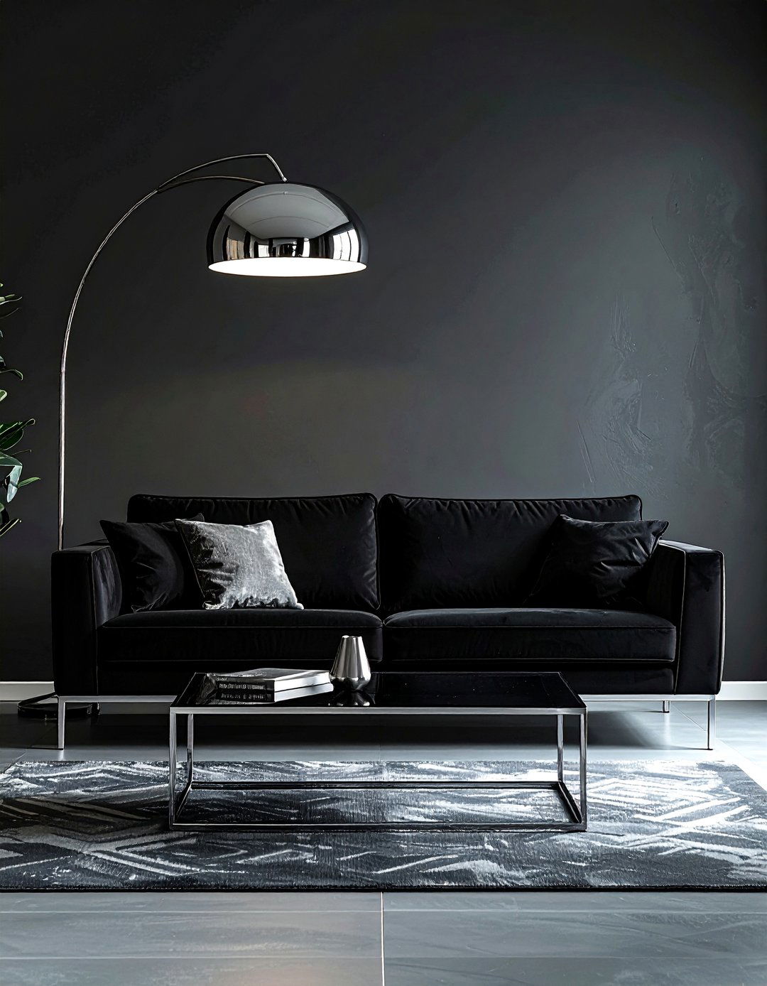Dark Living Room featuring Silver and Chrome - 30 Dark Living Room Ideas for a Moody Aesthetic