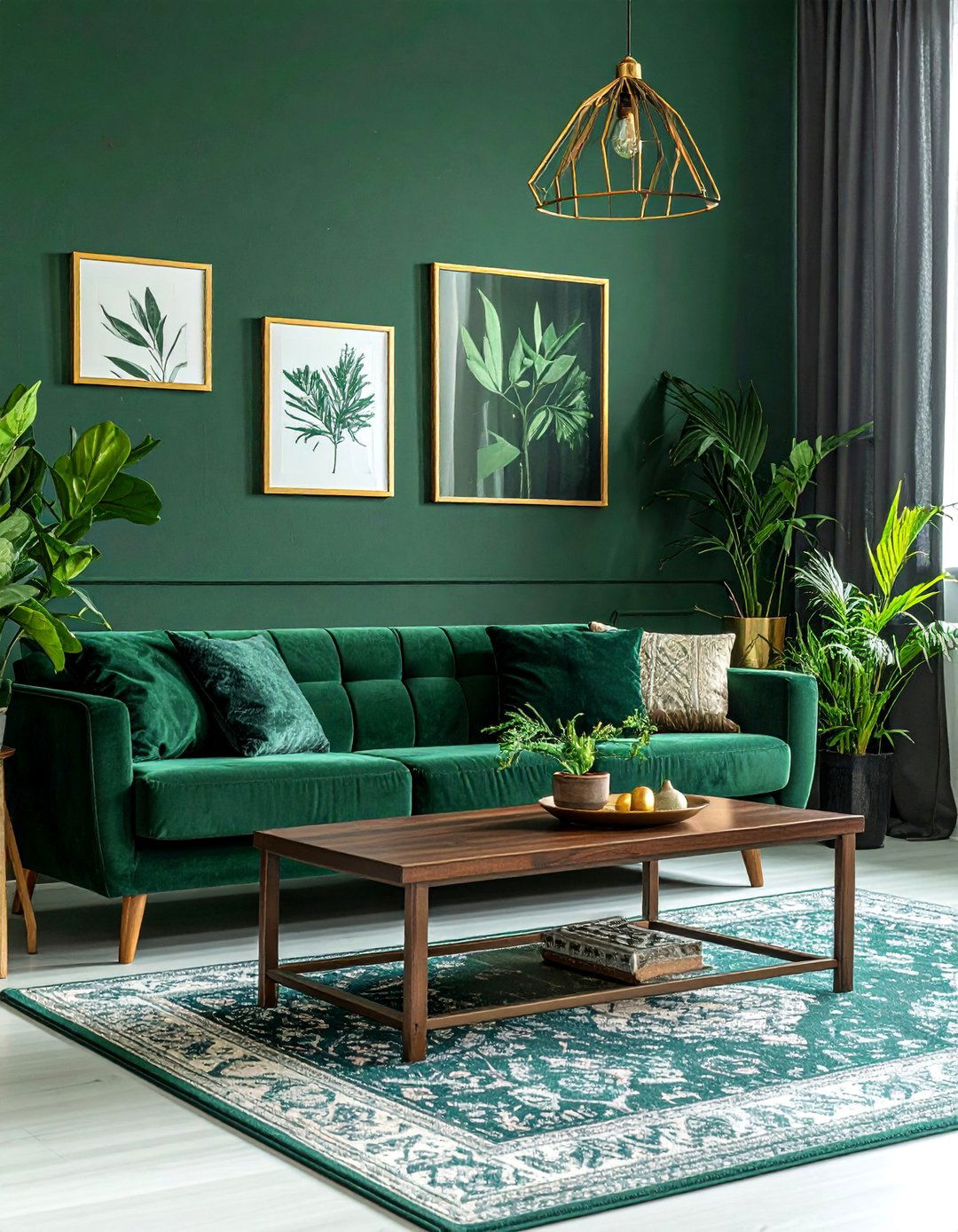Dark Living Room in Deep Forest Green - 30 Dark Living Room Ideas for a Moody Aesthetic
