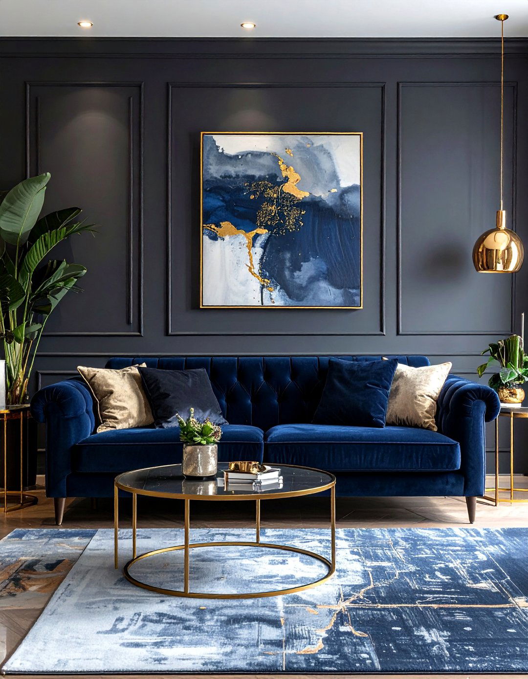 Dark Living Room with Charcoal Gray Walls - 30 Dark Living Room Ideas for a Moody Aesthetic