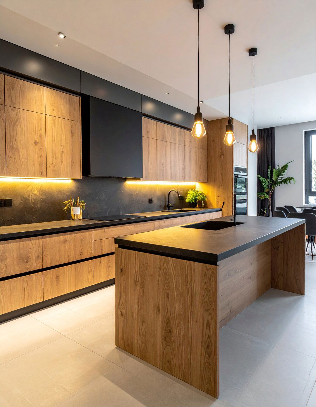 Dark Quartz Countertops with Light Wood Cabinets - 20 Kitchen With Dark Countertops and Light Cabinets