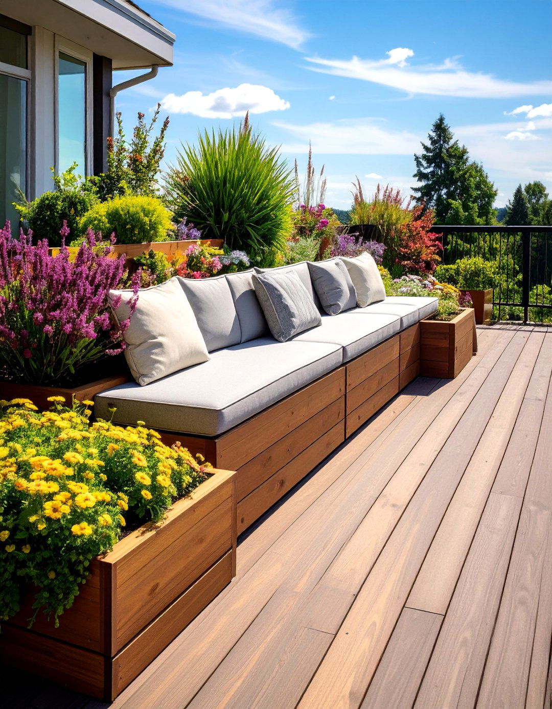 Deck Decorating with Built in Planters - 25 Deck Decorating Ideas With Plants for a Lush Oasis