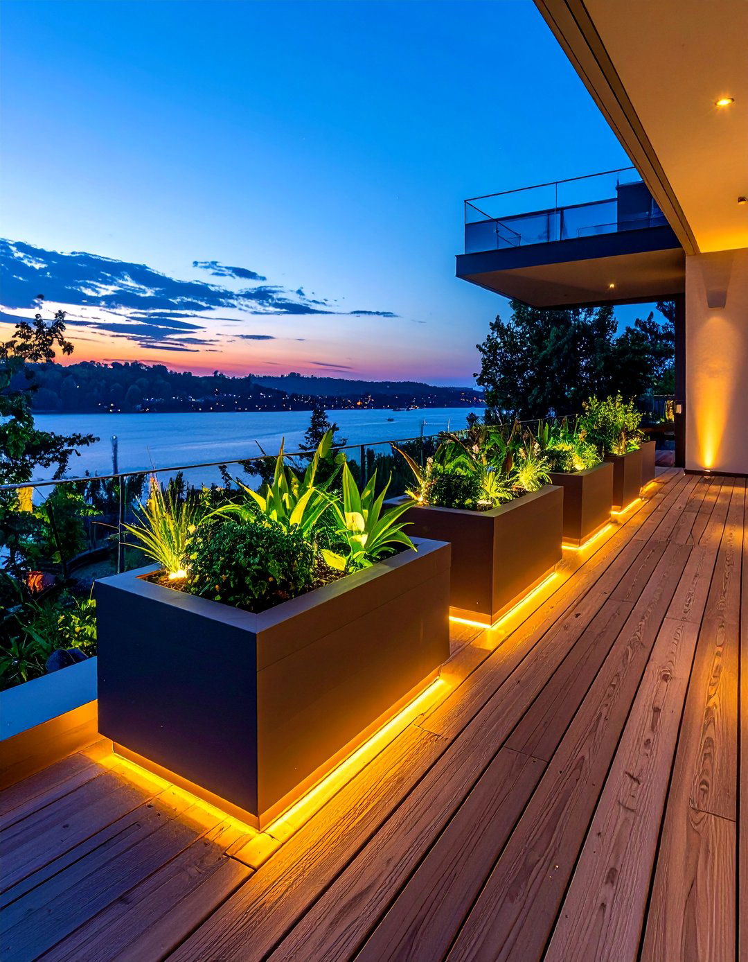 Deck Decorating with Illuminated Planters - 25 Deck Decorating Ideas With Plants for a Lush Oasis