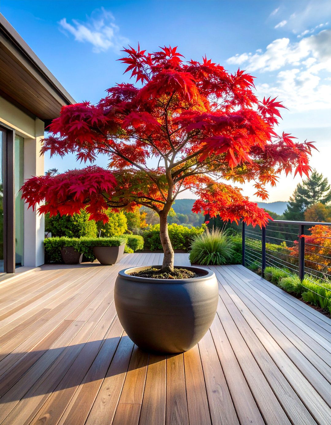 Deck Decorating with Large Potted Trees - 25 Deck Decorating Ideas With Plants for a Lush Oasis