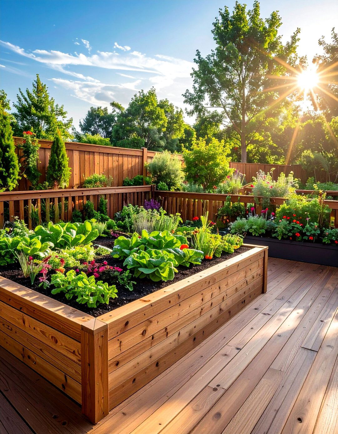 Deck Decorating with a Raised Garden Bed - 25 Deck Decorating Ideas With Plants for a Lush Oasis