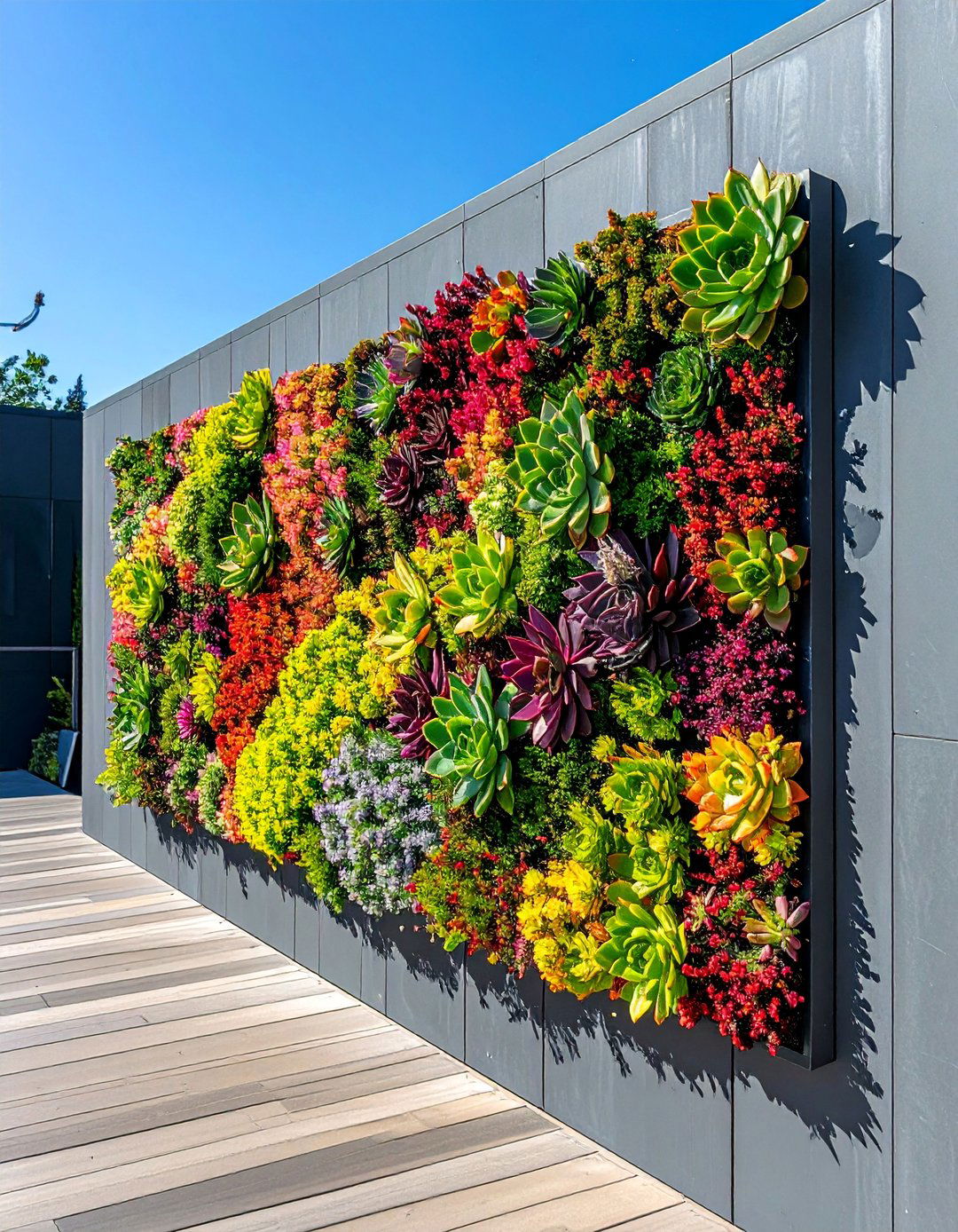 Deck Decorating with a Succulent Wall Panel - 25 Deck Decorating Ideas With Plants for a Lush Oasis