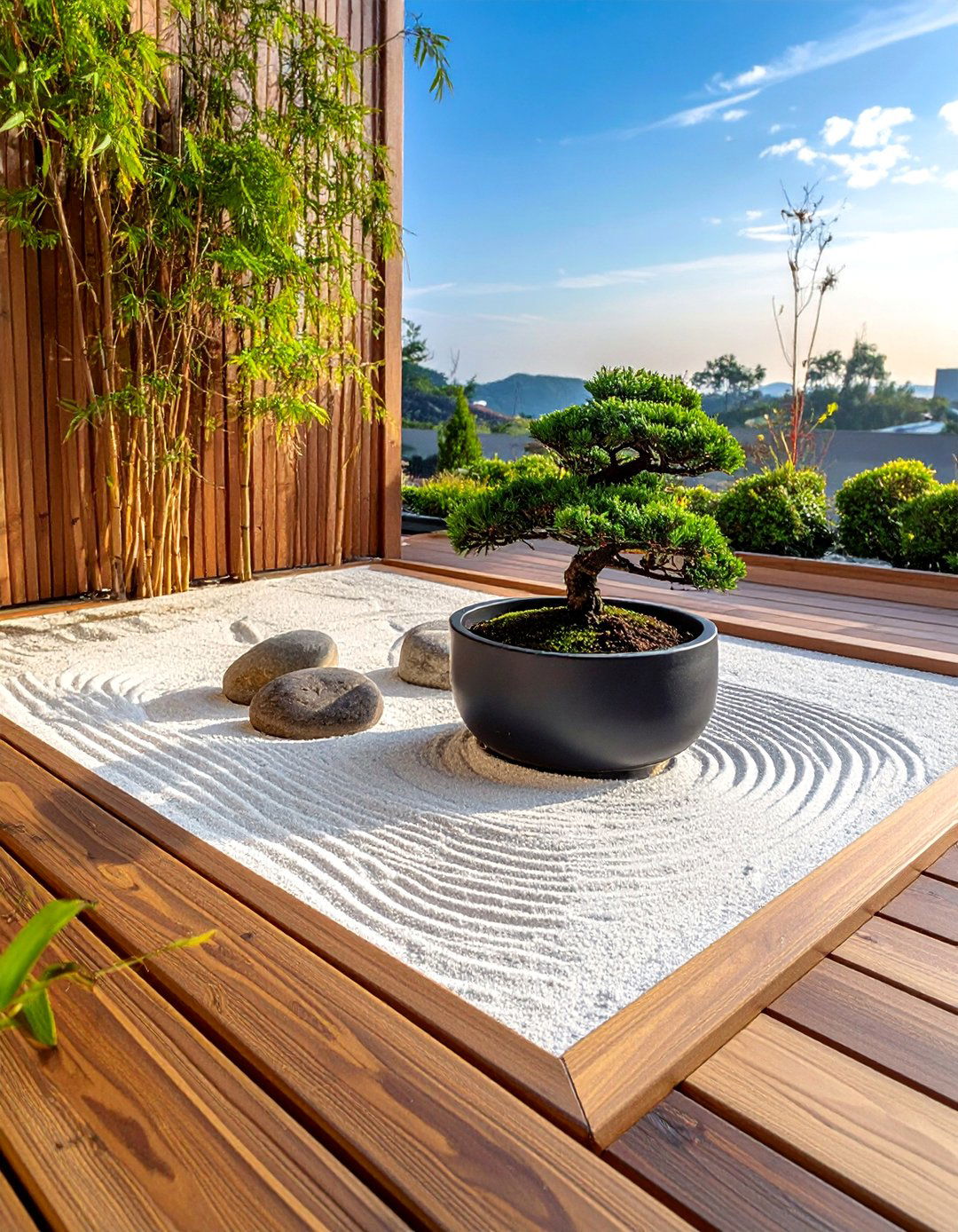 Deck Decorating with a Zen Garden Corner - 25 Deck Decorating Ideas With Plants for a Lush Oasis