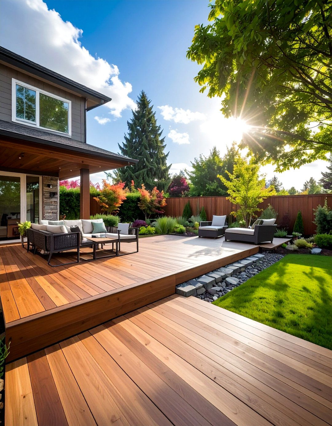 Deck and Patio Combination - 30 Backyard Deck Ideas on a Budget for Outdoor Fun