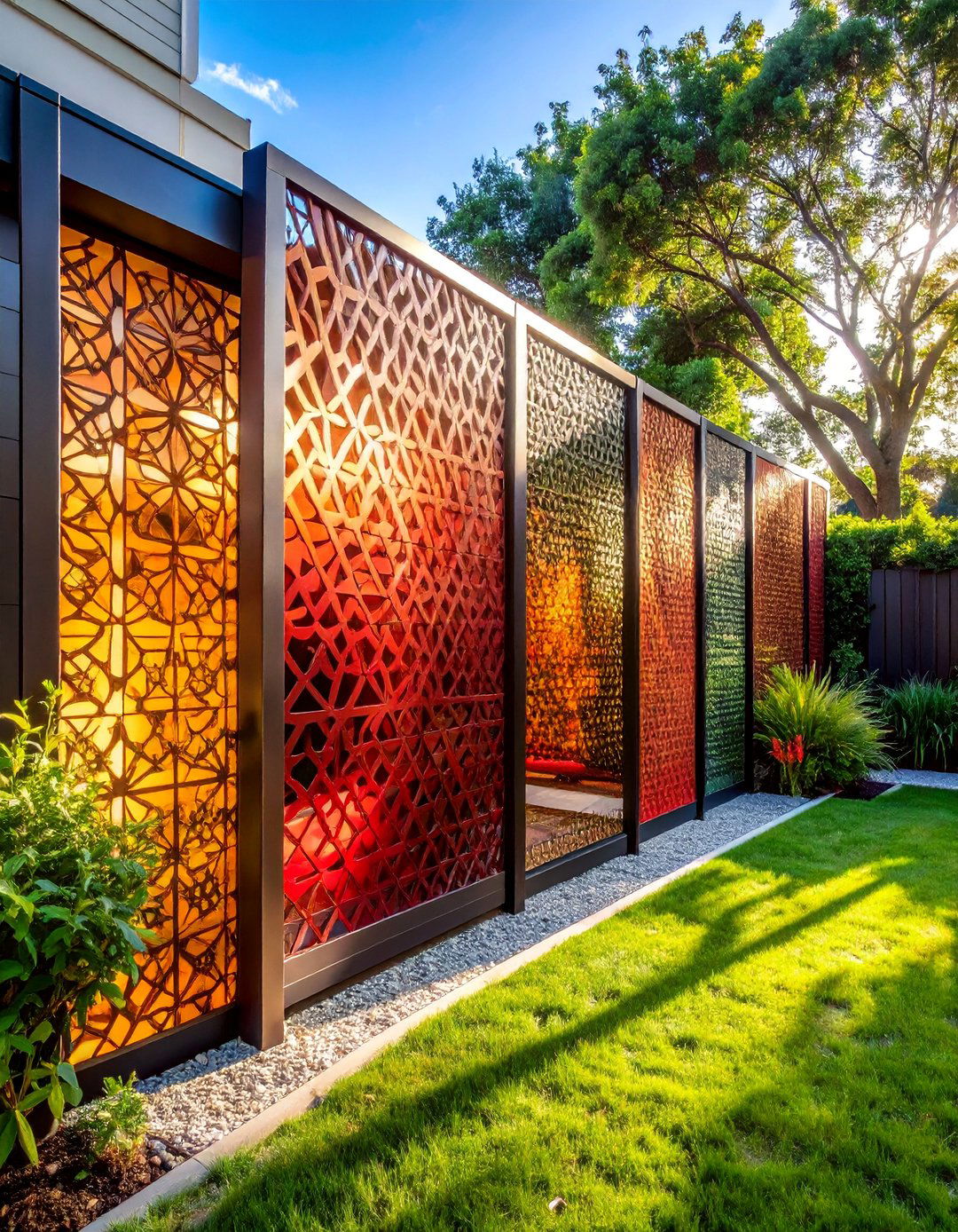 Decorative Metal Panels - 30 Backyard Privacy Ideas to Create a Secluded Oasis
