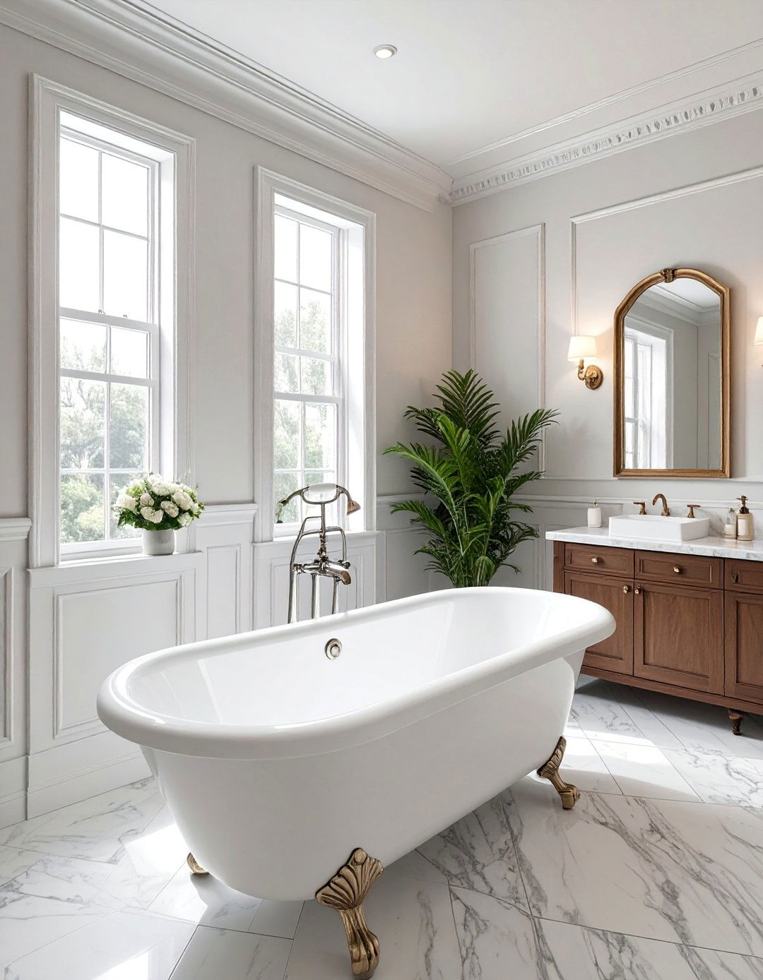 Decorative Molding Details - 40 Bathroom Decor Ideas to Refresh Your Space