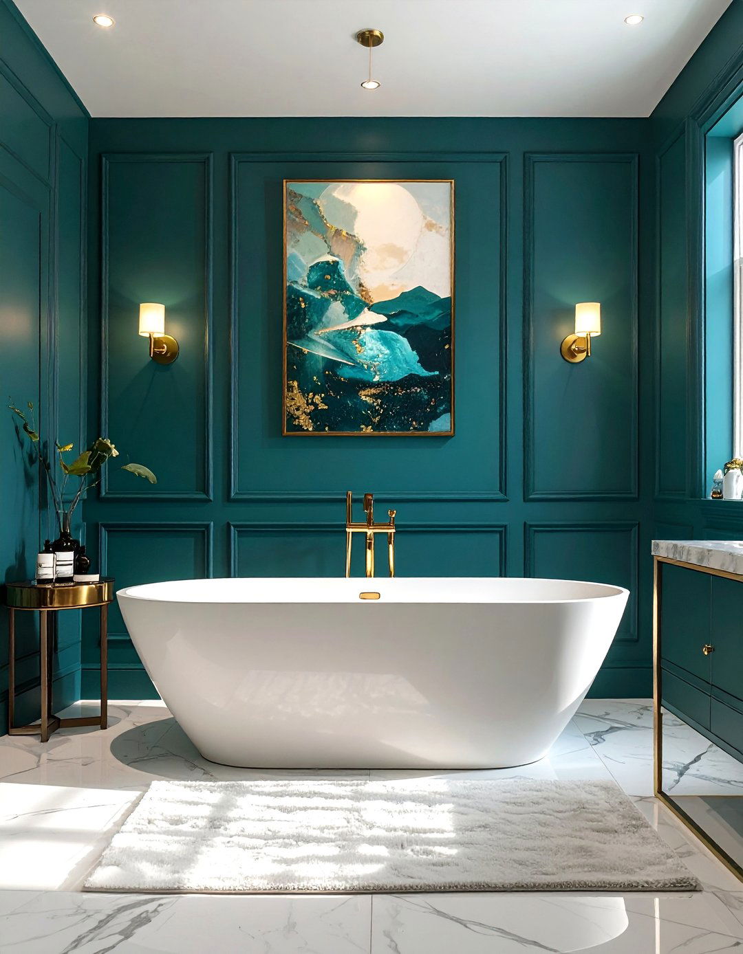 Deep Teal Bathroom Walls - 40 Bathroom Paint Ideas for a Fresh New Look