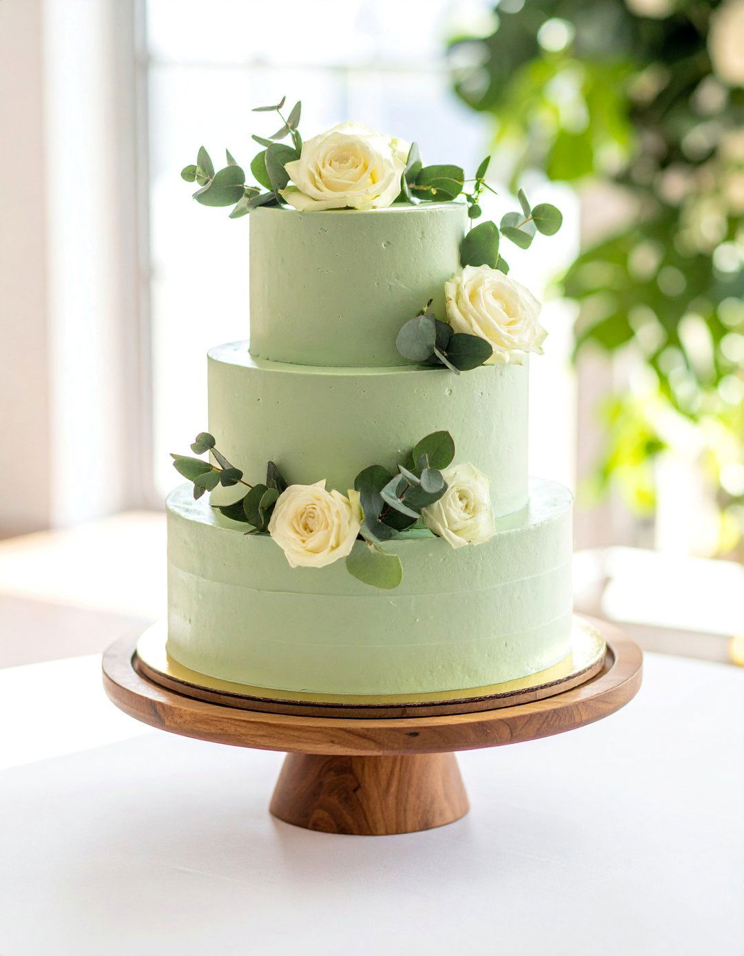 Delicate Sage Green Wedding Cake with Florals - 30 Stunning Sage Green Wedding Ideas for a Serene Day