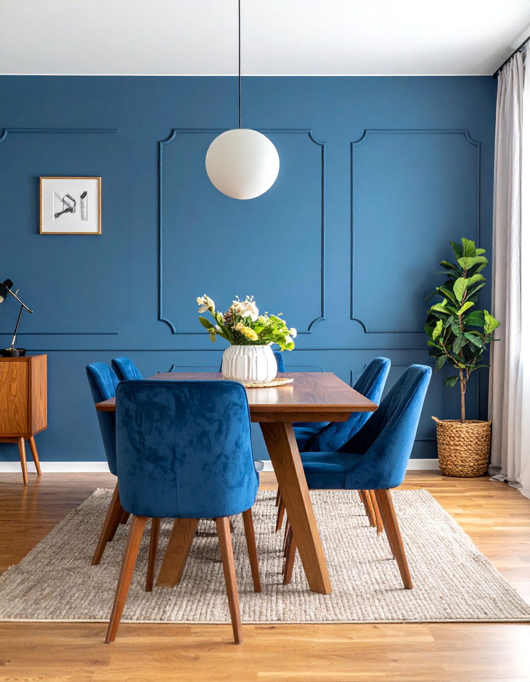 Denim Blue for a Casual Ambiance - 40 Blue Dining Room Ideas for a Serene Space