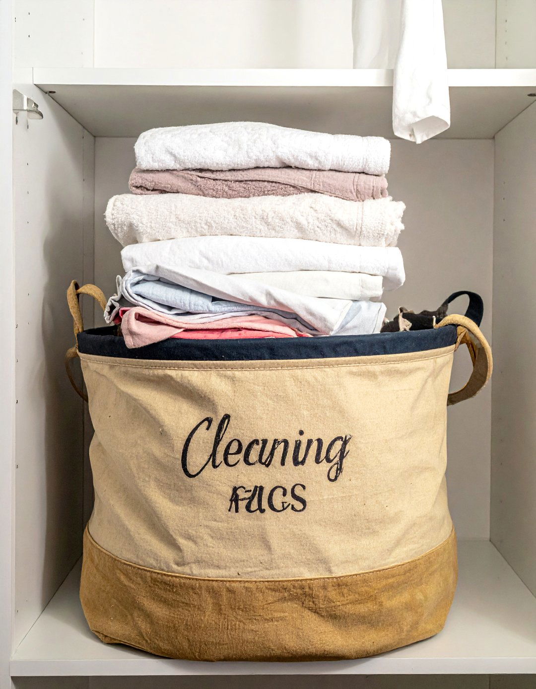 Designate a Bin for Old Towels and Rags - 30 Linen Closet Organization Ideas for a Tidy Home