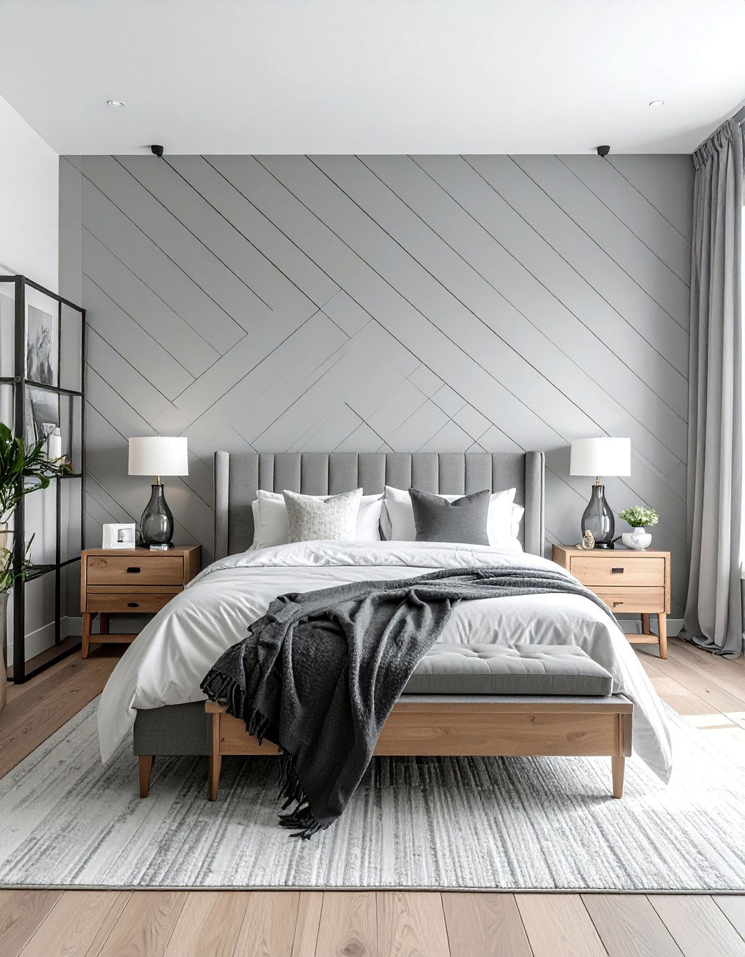 Diagonal Shiplap Bedroom Pattern