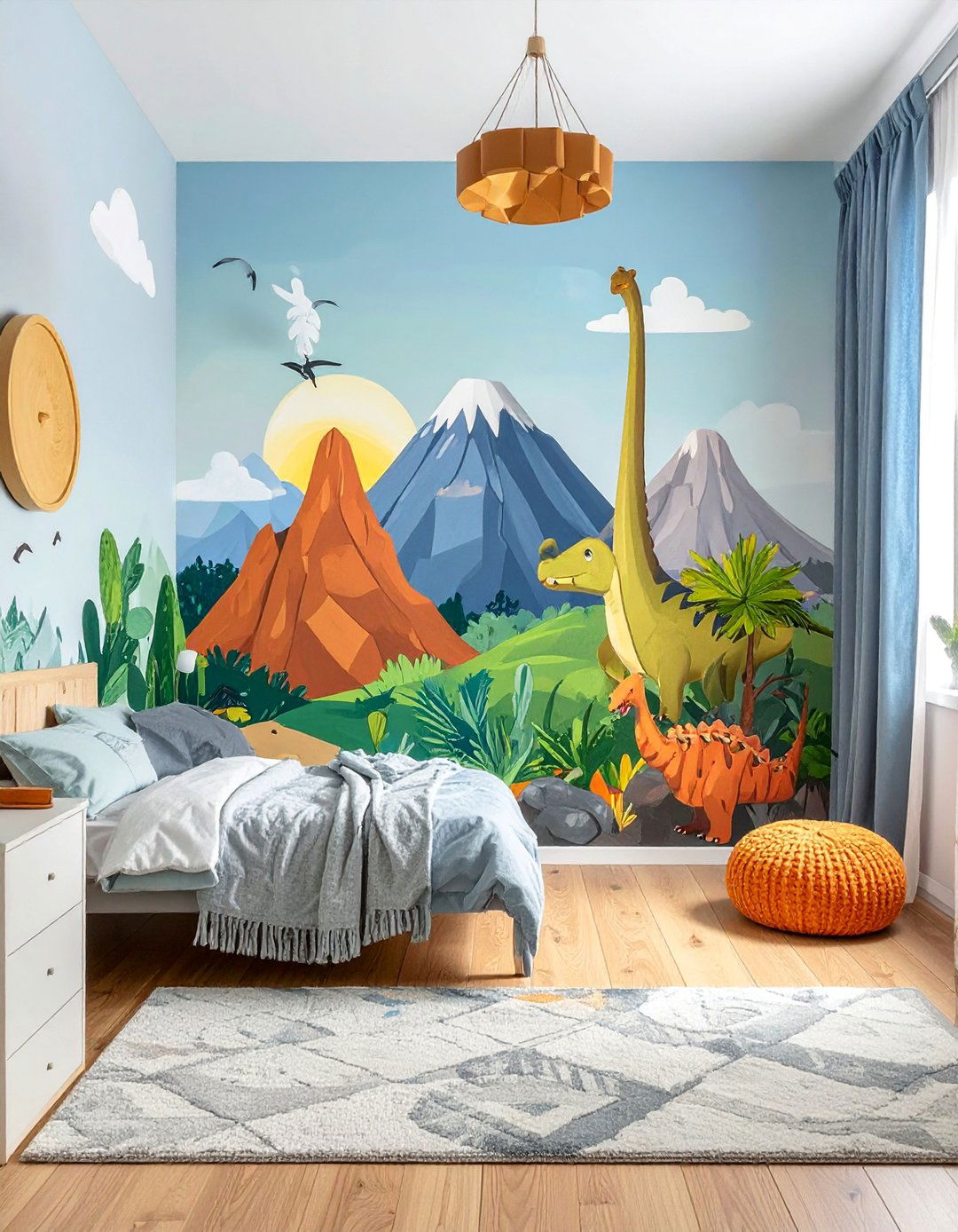 Dinosaur Prehistoric Discovery - 30 Kids Room Accent Wall Ideas for a Fun and Creative Space