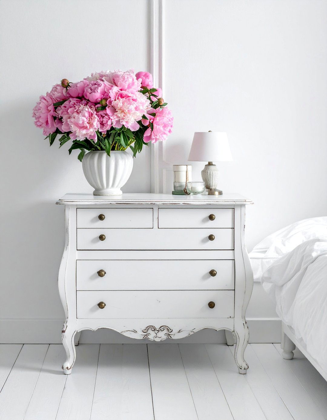 Distressed White Dresser - 25 French Bedroom Decor Ideas for Elegant Spaces
