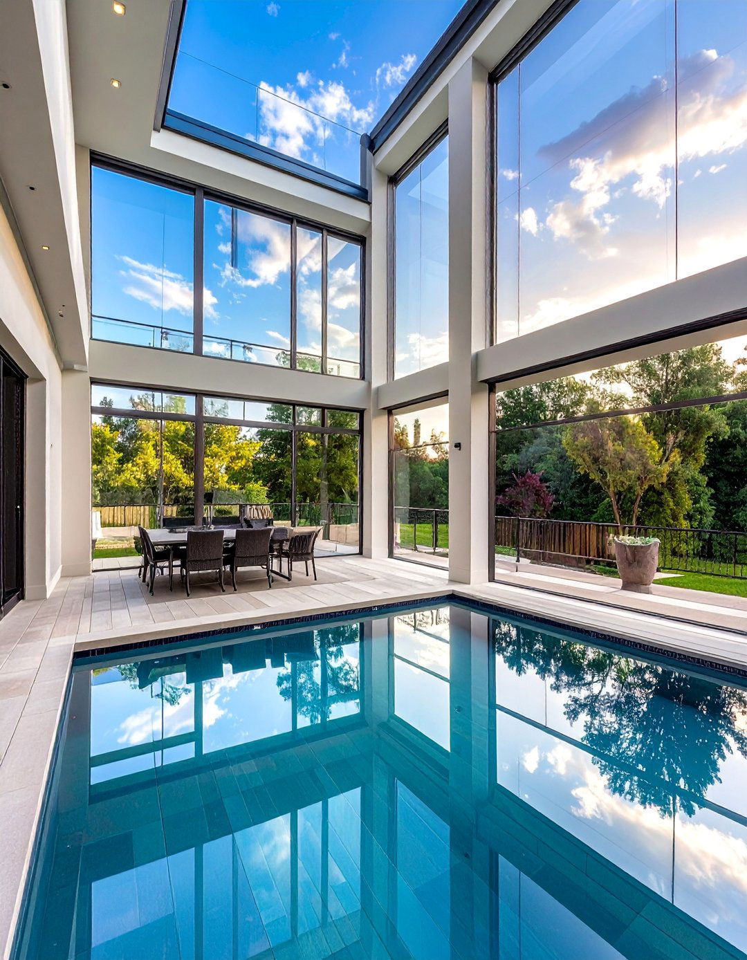 Double Height Glass Patio Room - 25 Enclosed Patio Ideas for Outdoor Comfort