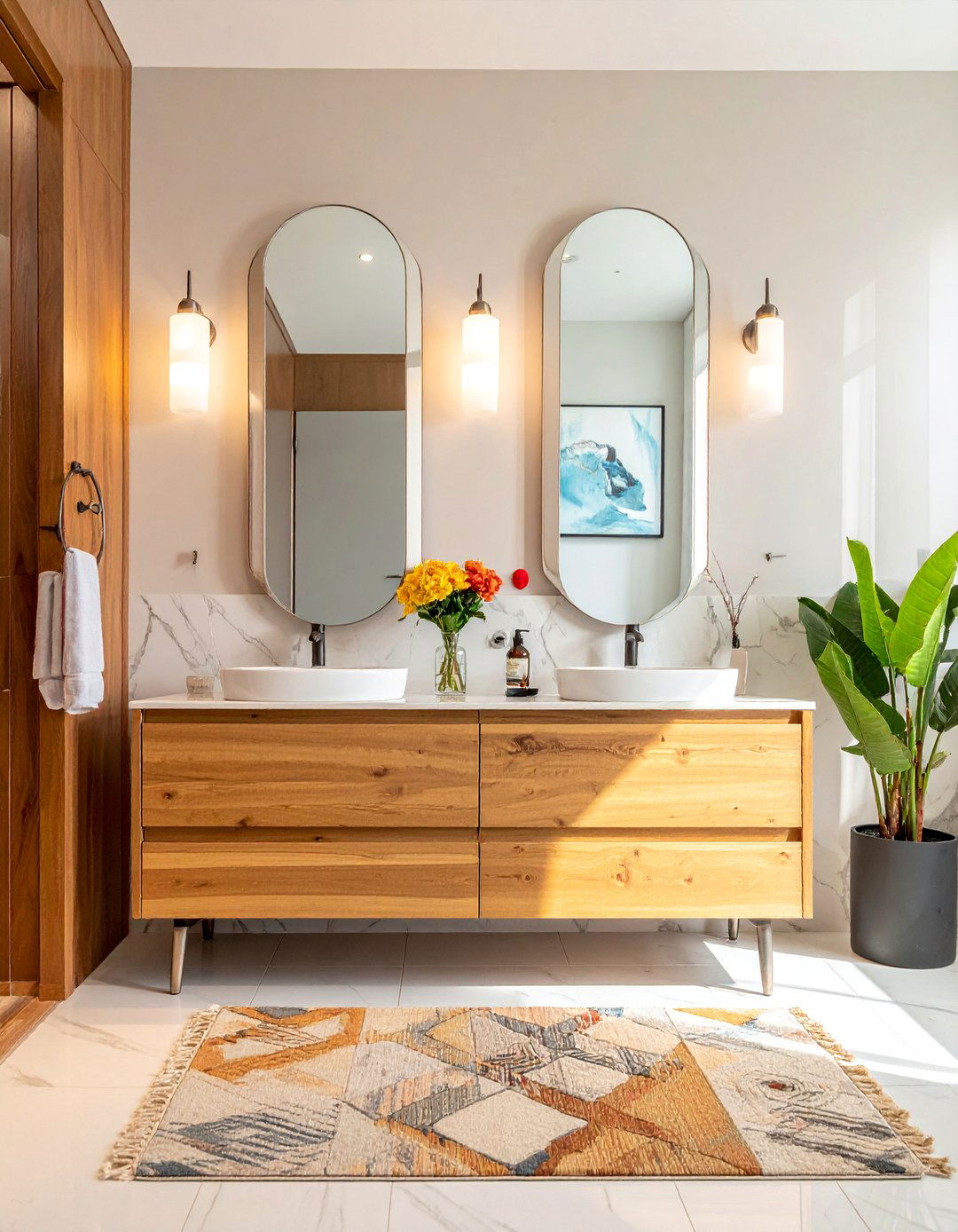 Double Vanity Functionality - 40 Bathroom Decor Ideas to Refresh Your Space