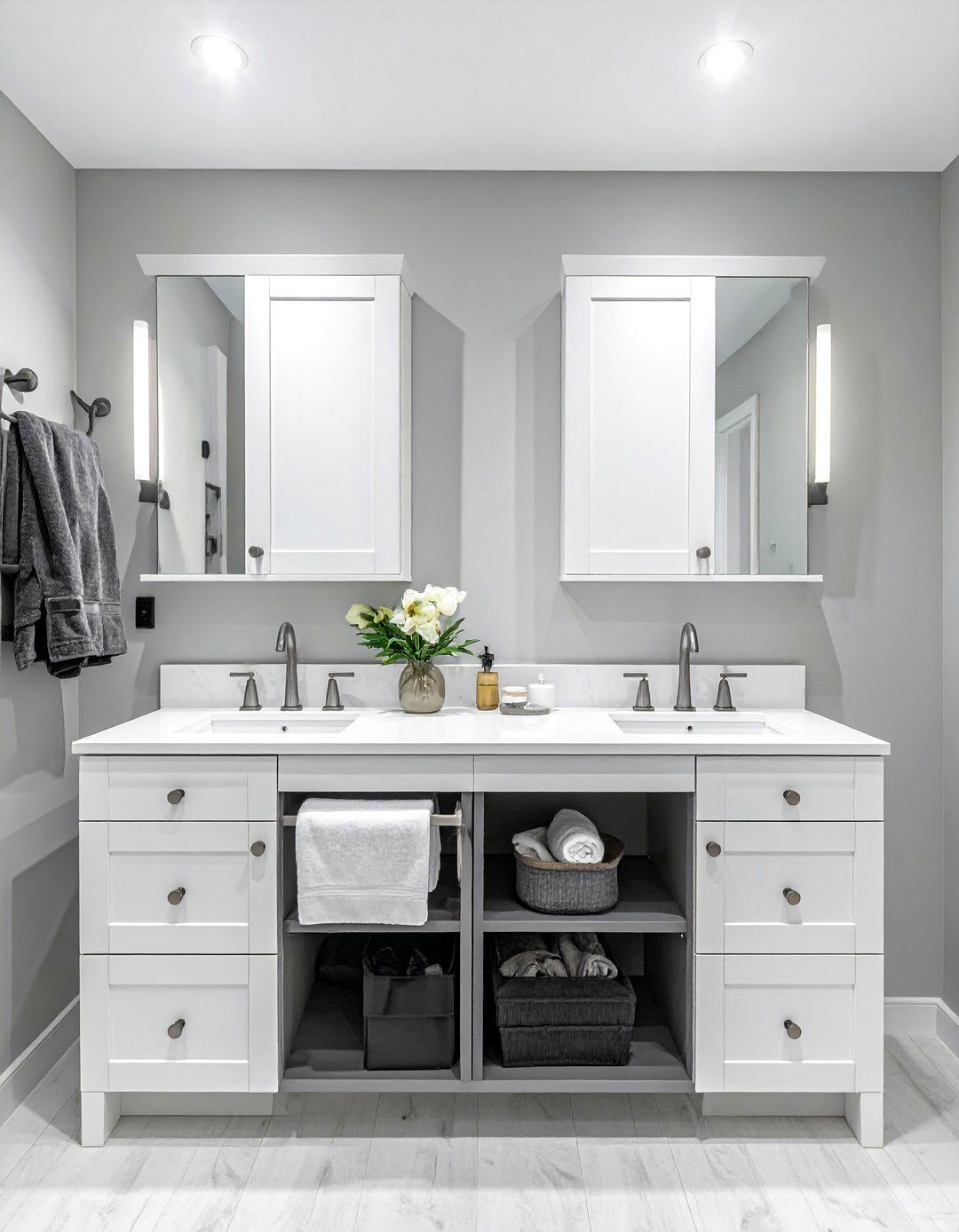 Double Vanity Storage Systems - 25 Bathroom Cabinet Ideas for Stylish Storage Solutions