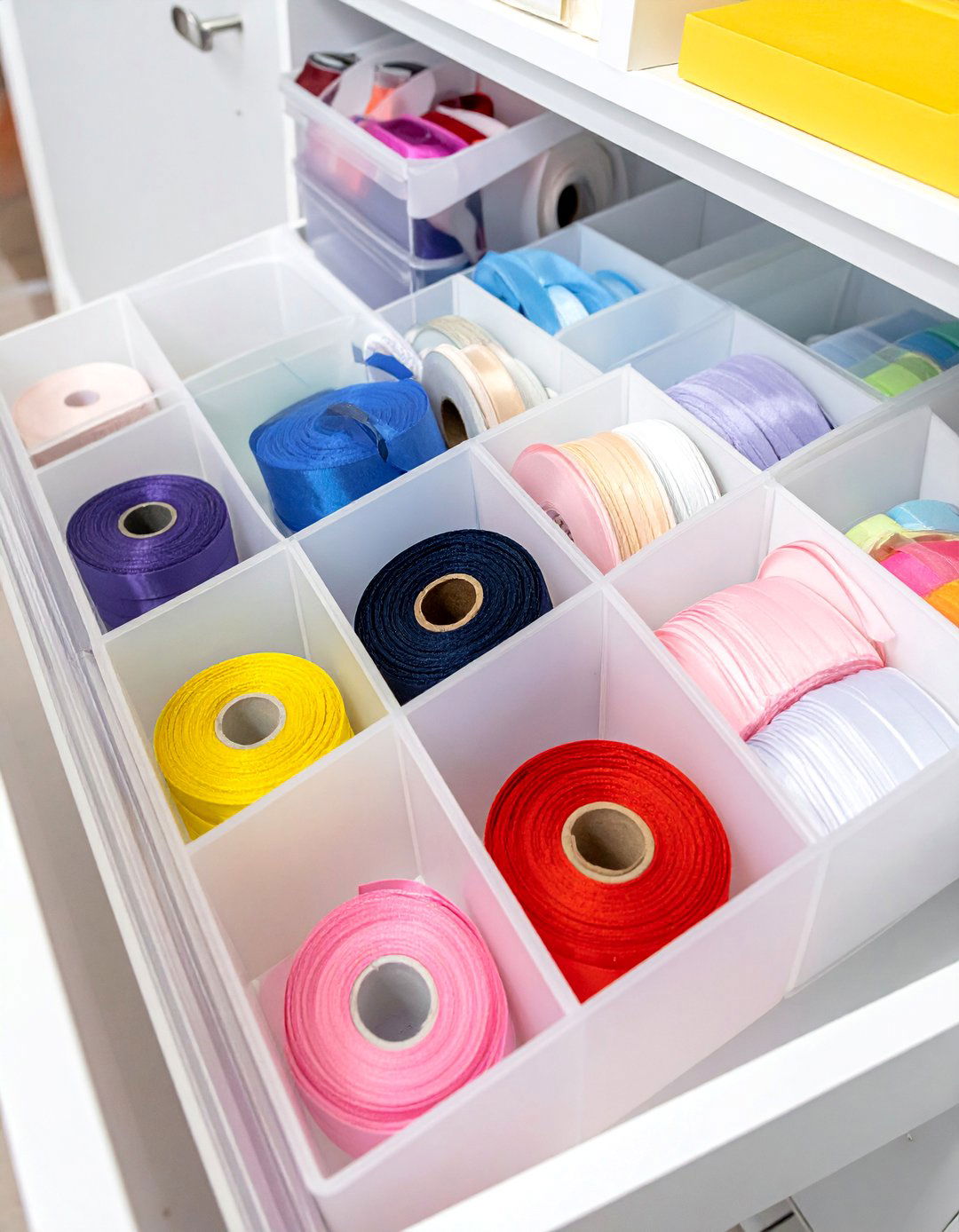 Drawer Organizer Solutions - 15 Ribbon Storage Ideas to Keep Your Craft Room Organized