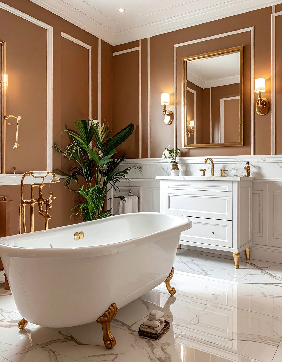 Earthy Brown Bathroom Walls - 40 Bathroom Paint Ideas for a Fresh New Look