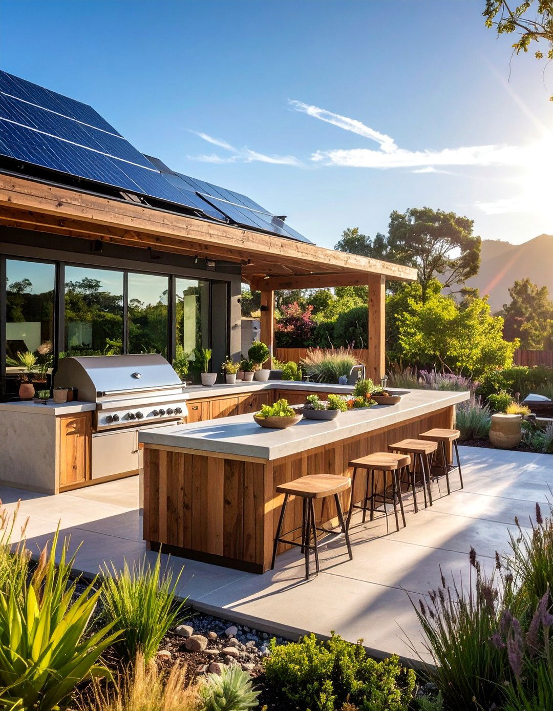 Eco Friendly L Shaped Sustainable Kitchen - 20 L Shaped Outdoor Kitchen Ideas for Your Patio