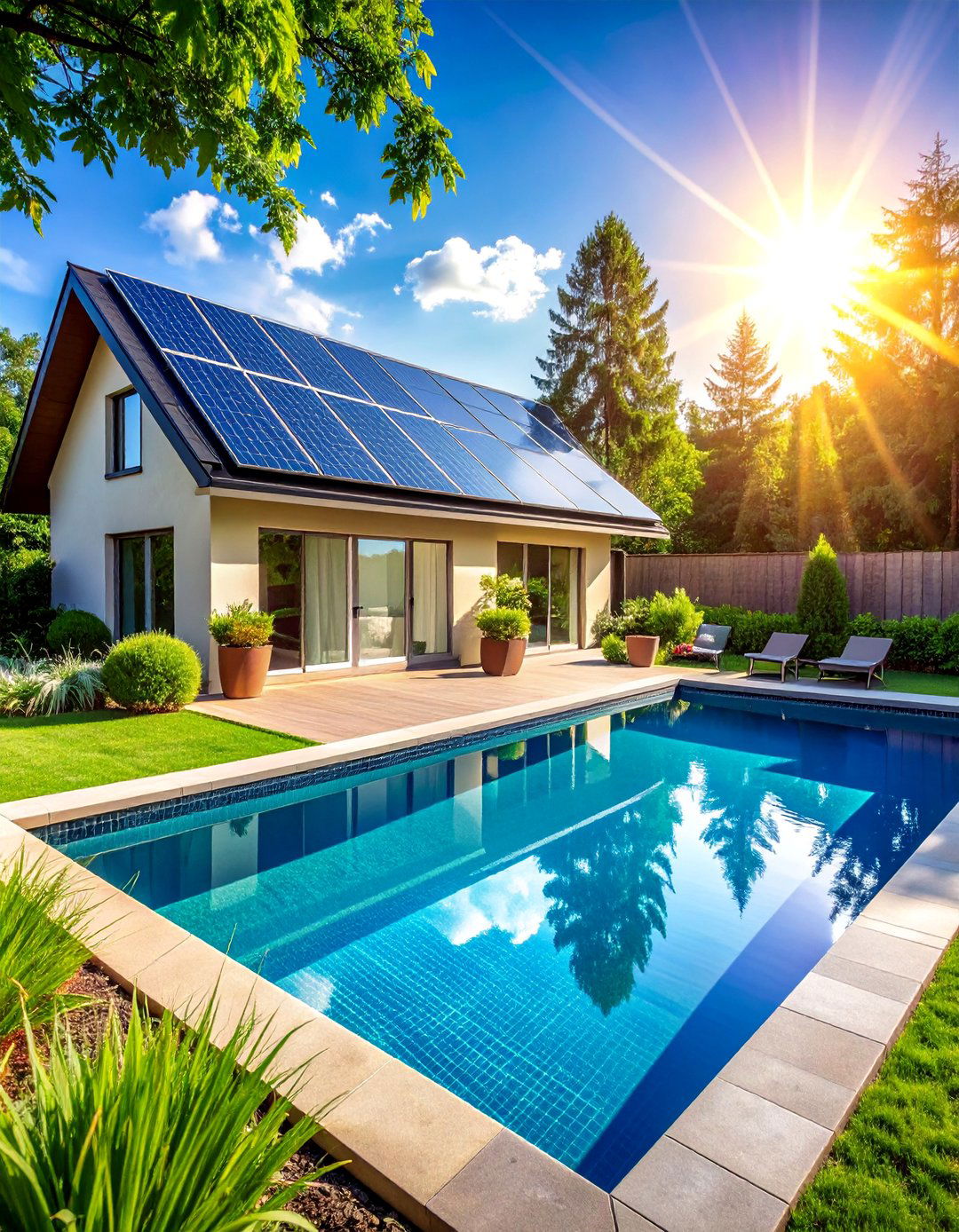 Eco Friendly Solar Heated Pool - 40 Backyard Pool Ideas for a Refreshing Summer Oasis