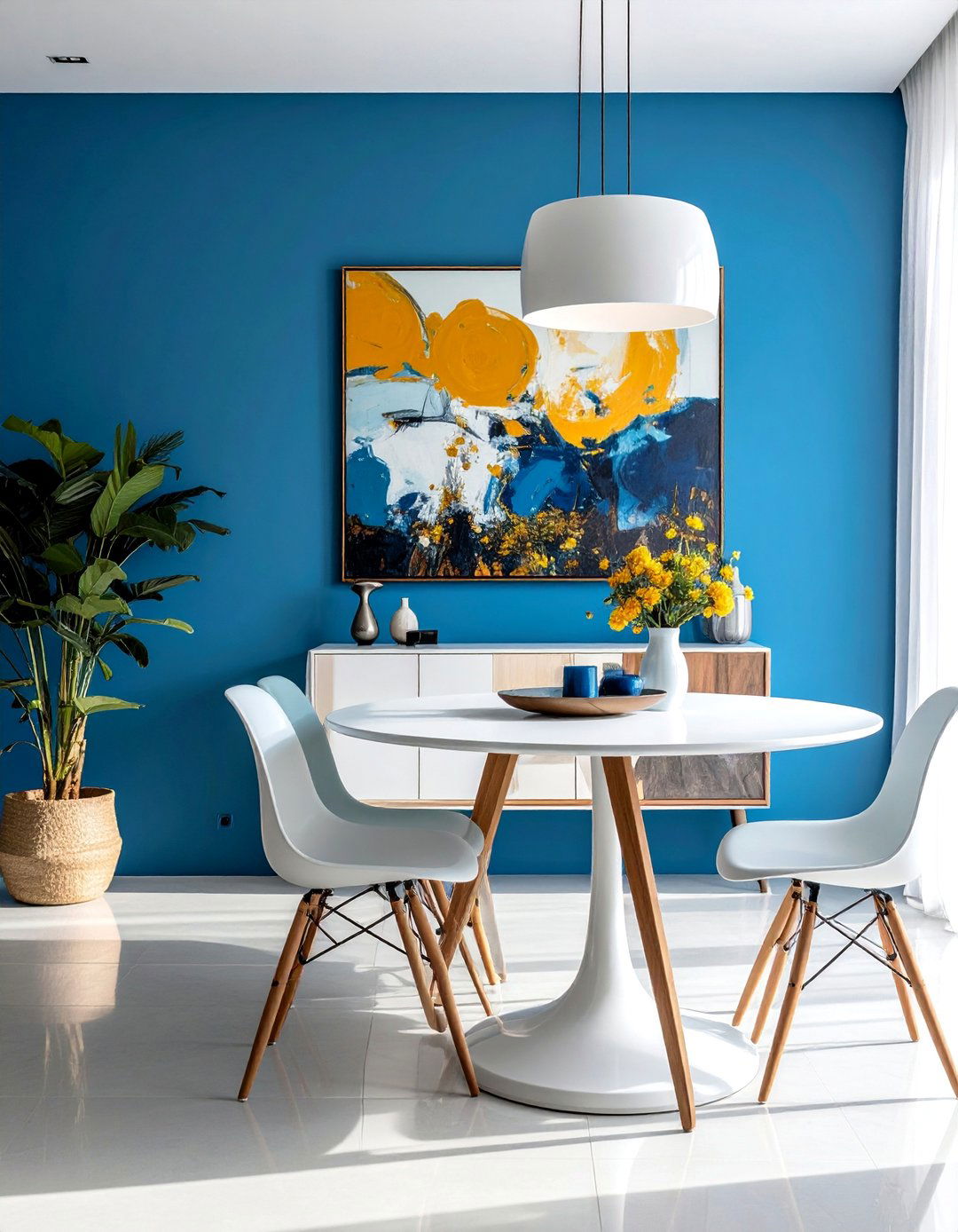 Electric Blue for a High Energy Space - 40 Blue Dining Room Ideas for a Serene Space