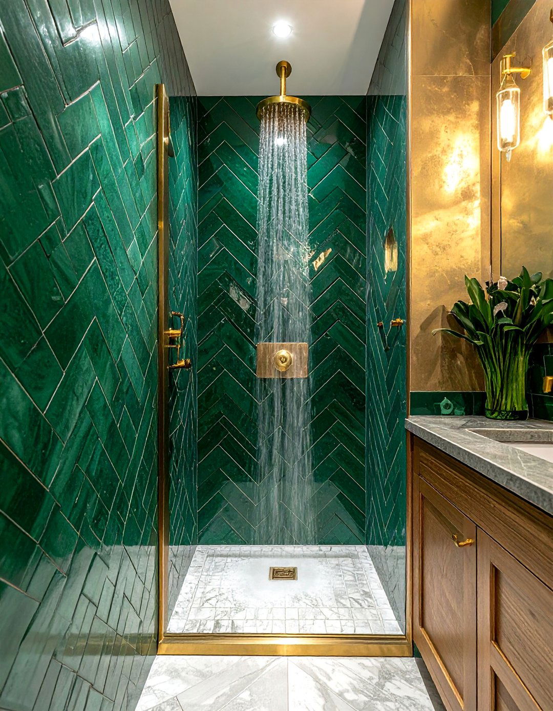 Emerald Green Subway Tile Bathroom Shower - 25 Green Tile Bathroom Ideas for a Fresh Look