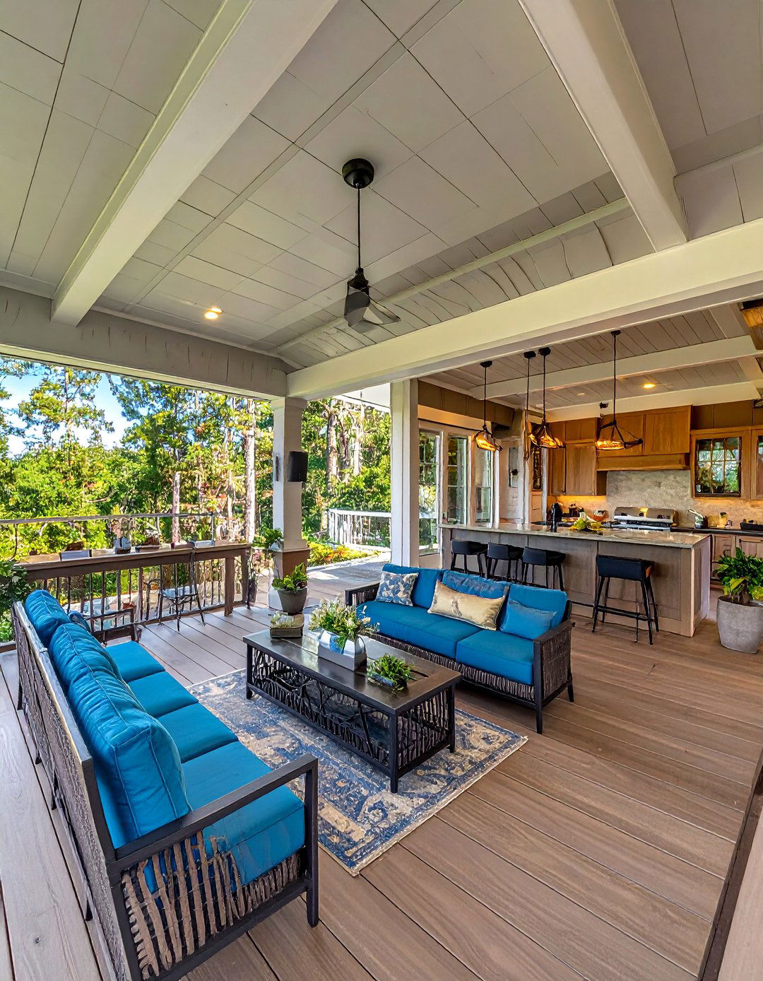 Entertainment Central Hub - 40 Covered Porch Ideas for Year-Round Enjoyment