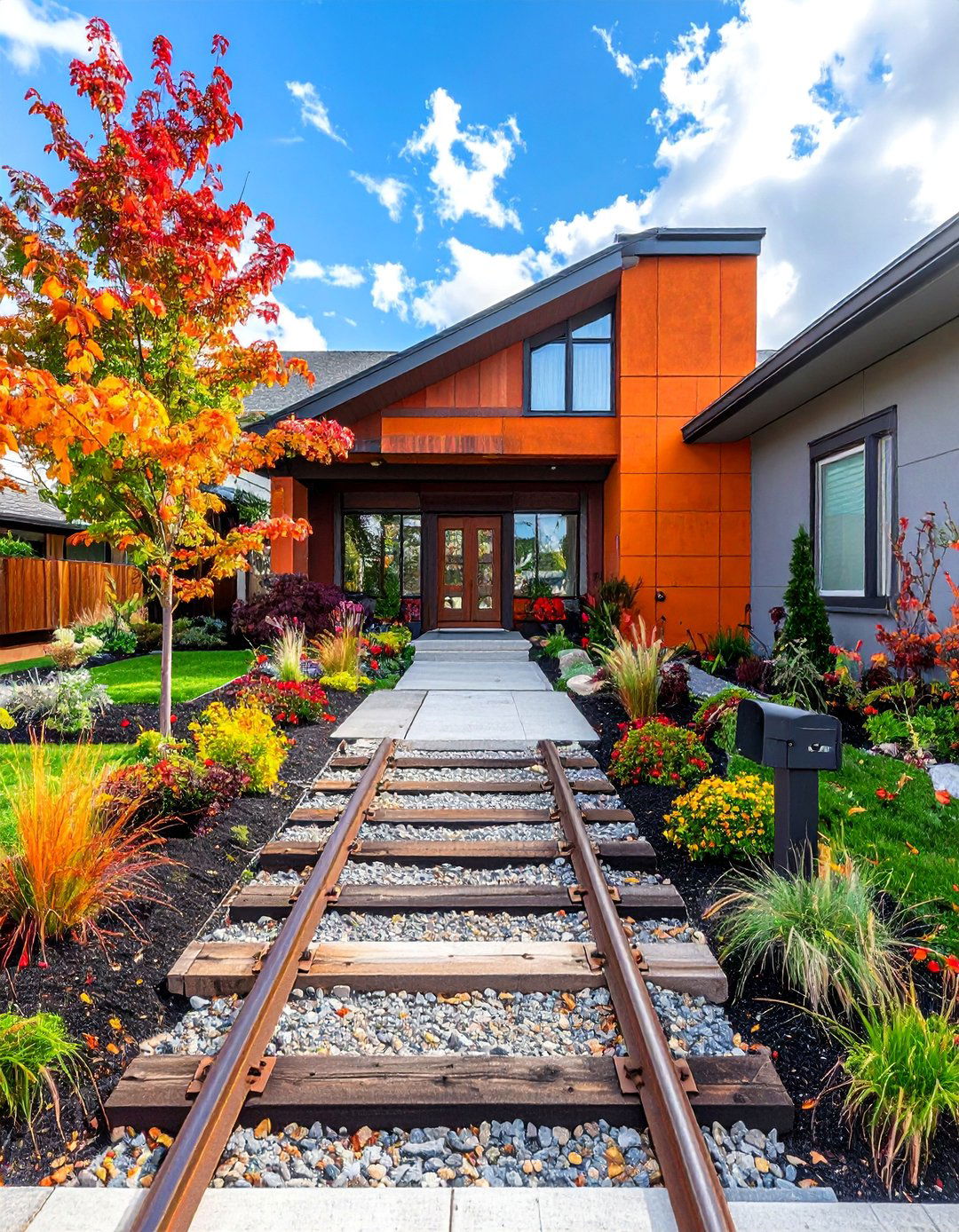 Entrance Feature Development - 20 Railroad Ties Landscaping Ideas for Your Garden