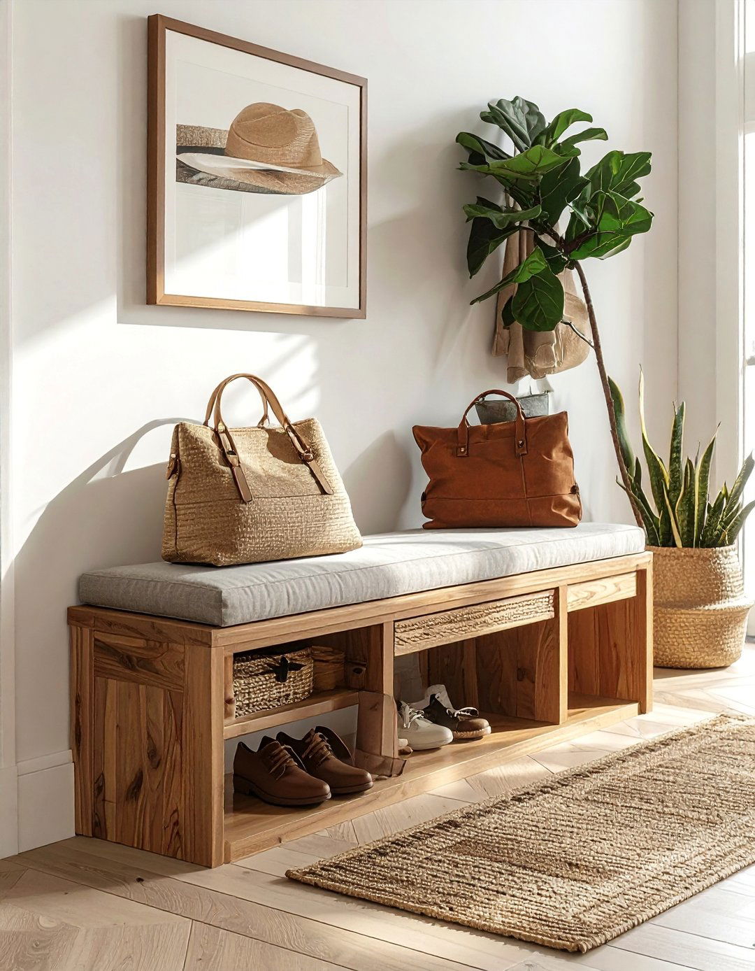 Entryway Storage Benches - 30 Small Apartment Storage Ideas for Every Room