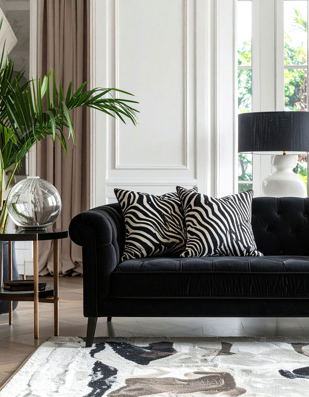 Exotic Animal Prints as Accents in an Art Deco Living Room - 25 Art Deco Living Room Ideas for a Luxurious Look