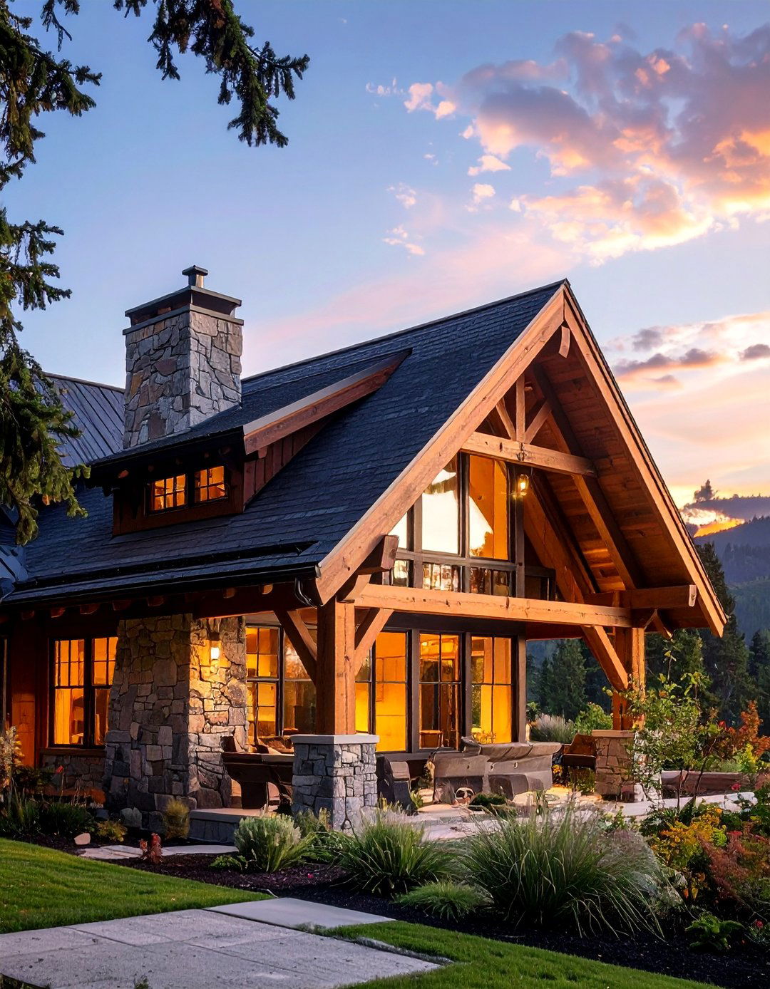 Exposed Beam Gable Design - 20 Gable Roof Design Ideas for Modern and Classic Homes