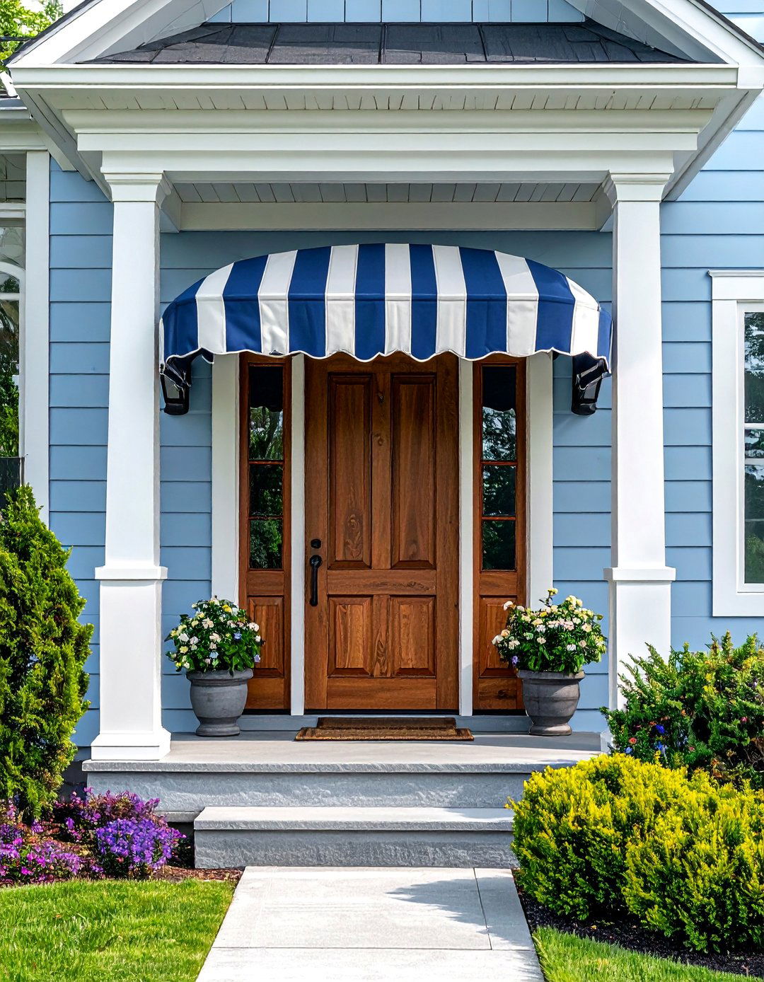 Fabric Awning Style Front Door Canopy - 20 Front Door Canopy Ideas for a Welcoming Entrance