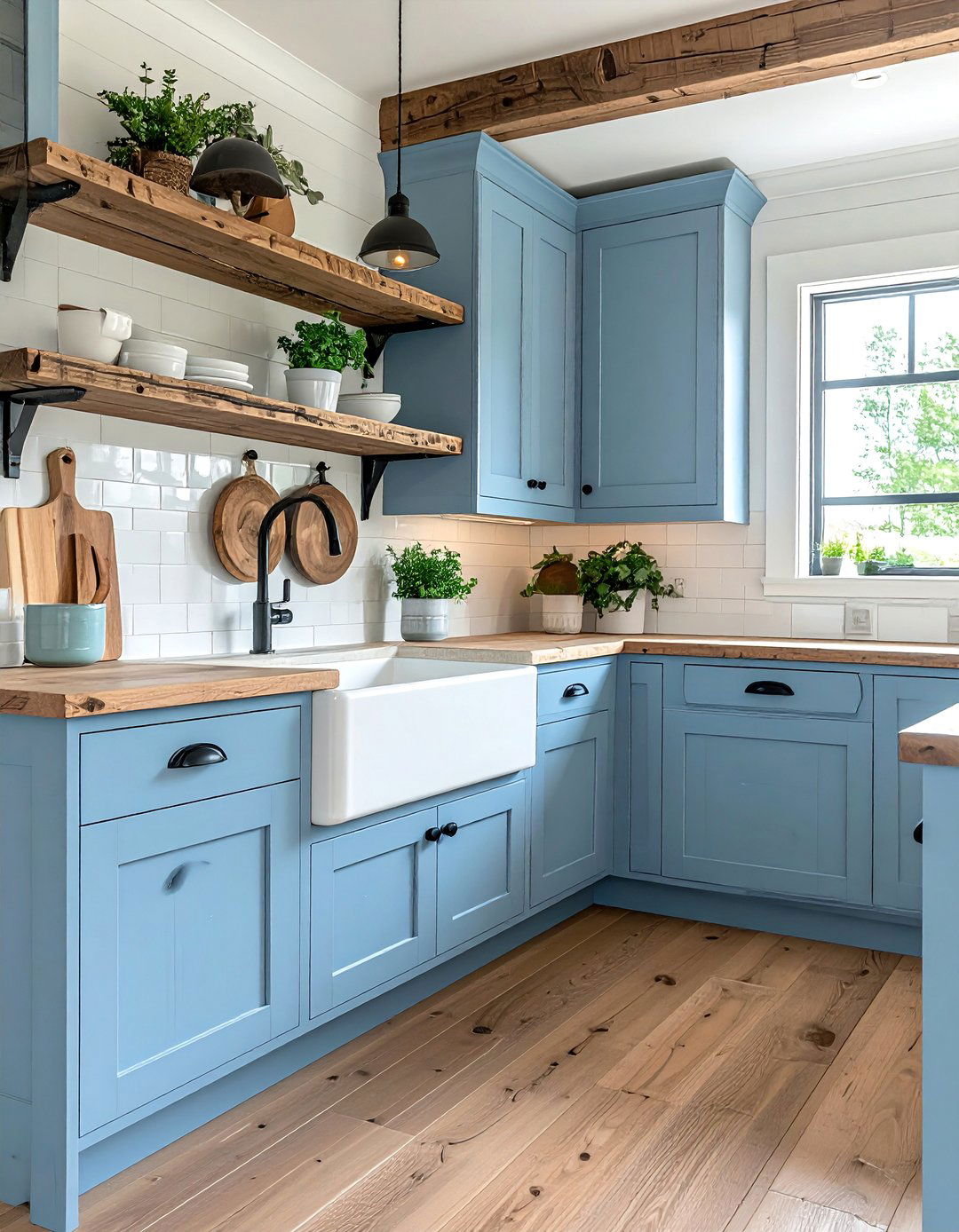 Farmhouse Style Light Blue Kitchen Cabinets - 20 Light Blue Kitchen Cabinets Ideas for a Fresh Look