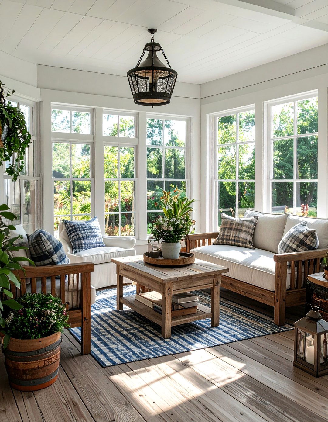 Farmhouse Style Sunroom Retreat - 30 Sunroom Ideas to Brighten Your Home