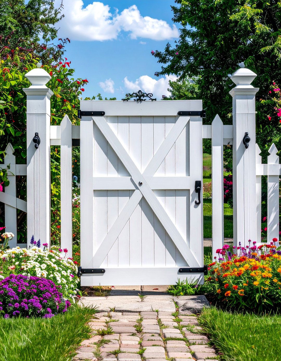 Farmhouse Style X Brace Front Door Gate - 20 Front Door Gate Ideas to Boost Curb Appeal