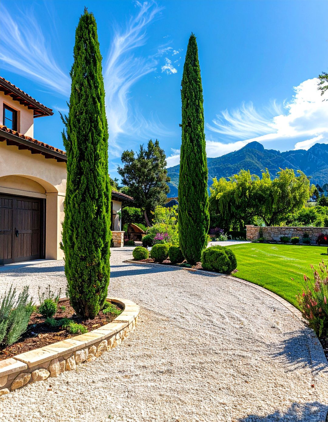 Faux Cypress Trees for Mediterranean Style - 20 Landscaping With Artificial Plants Ideas