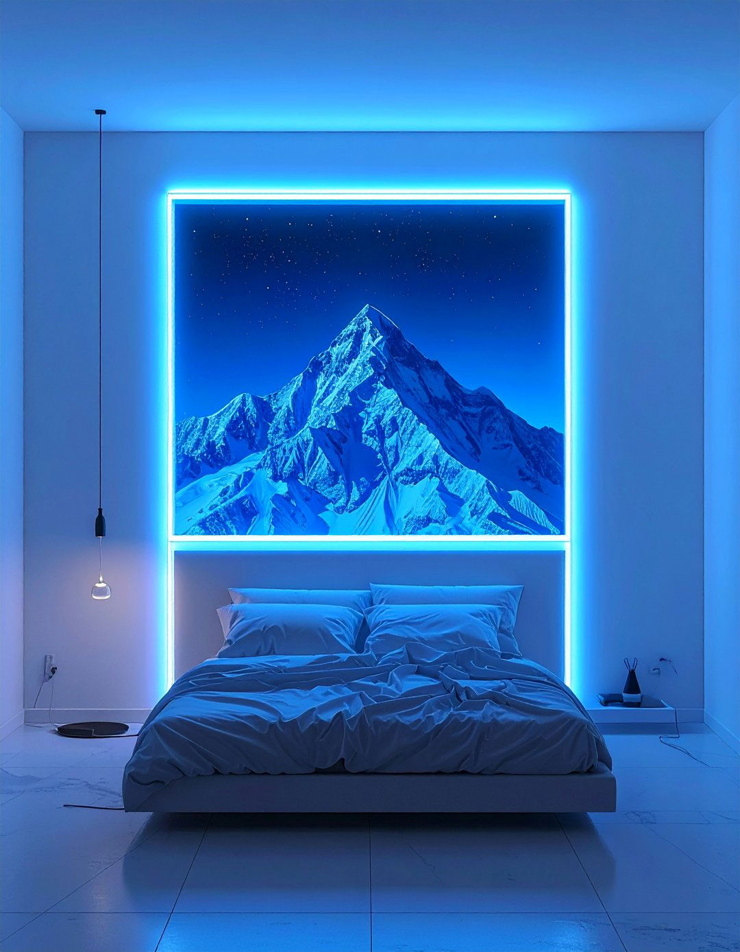 Faux Neon Window Light - 30 Neon Bedroom Ideas to Brighten Your Space