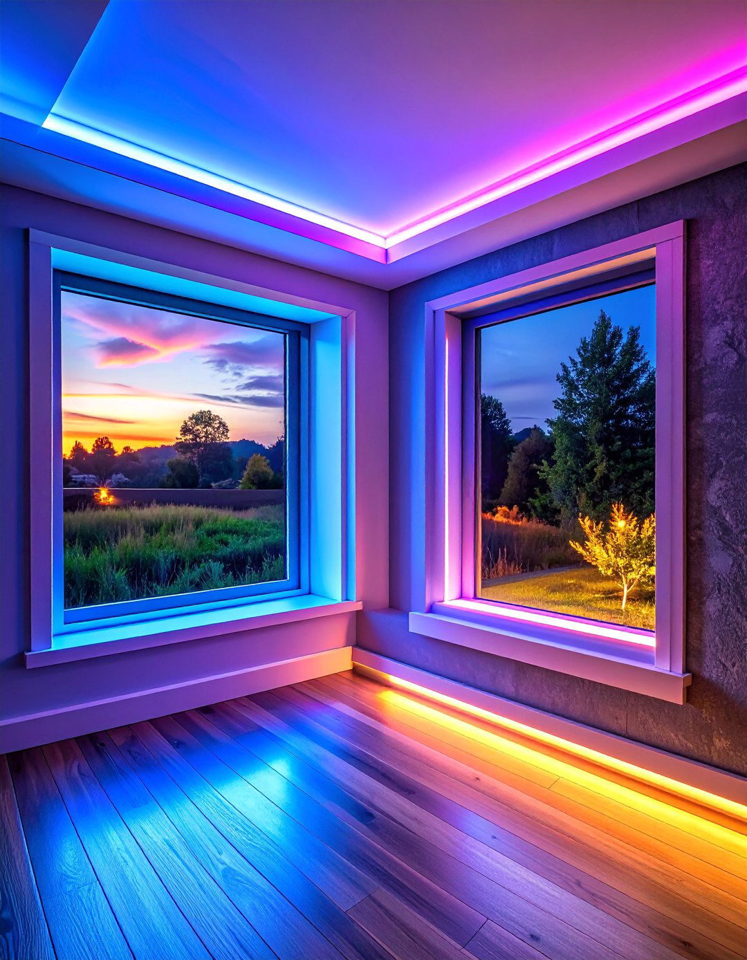 Faux Windows with LED Light Panels - 30 Basement Window Ideas to Brighten Your Space